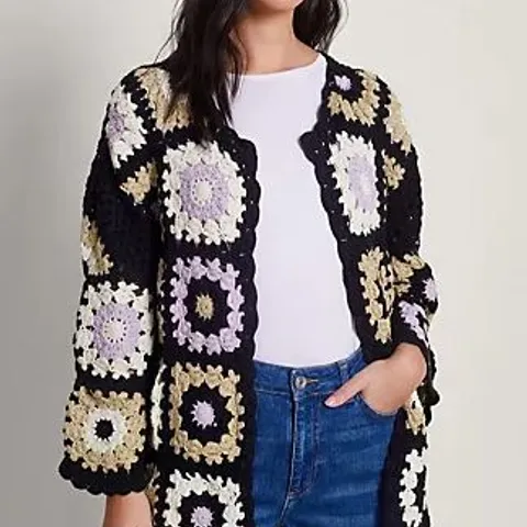 MONSOON CREE CROCHET CROP JACKET BLACK SMALL/MEDIUM