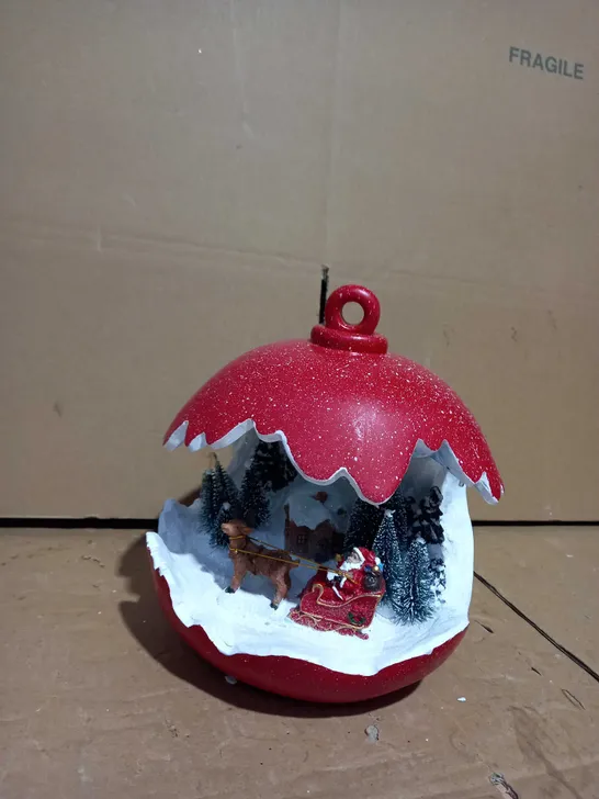 SANTAS EXPRESS PRE-LIT SPHERE WITH CHRISTMAS CHARACTER SCENE