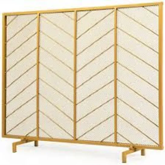 BOXED COSTWAY FREESTANDING FIREGUARD / FIRE SCREEN IN GOLD