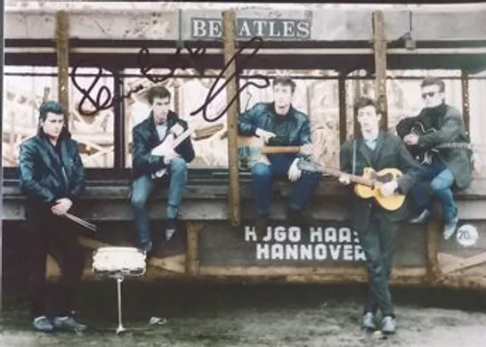 FOUR ASSORTED PRE RINGO STARR ERA 'THE BEATLES' PHOTOGRAPHS SIGNED BY PETE BEST