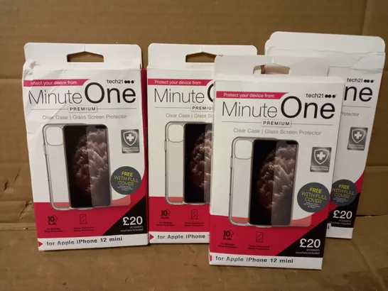 LOT OF 4 MINUTE ONE CLEAR CASES FOR IPHONE 12 MINI