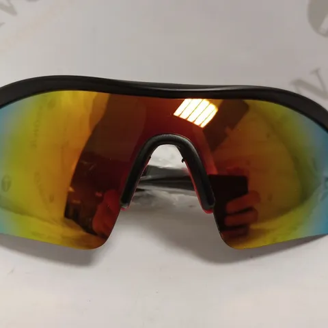 BLACK/RED FRAMED SKI GLASSES