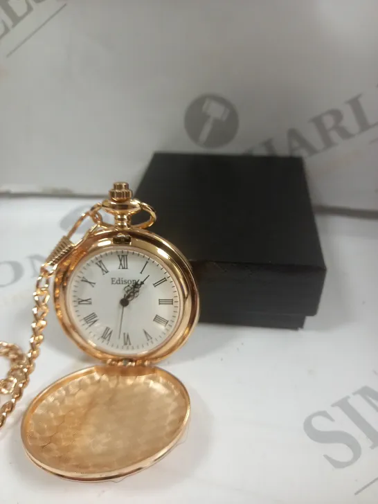 MENS EDISON POCKET WATCH WITH CHAIN