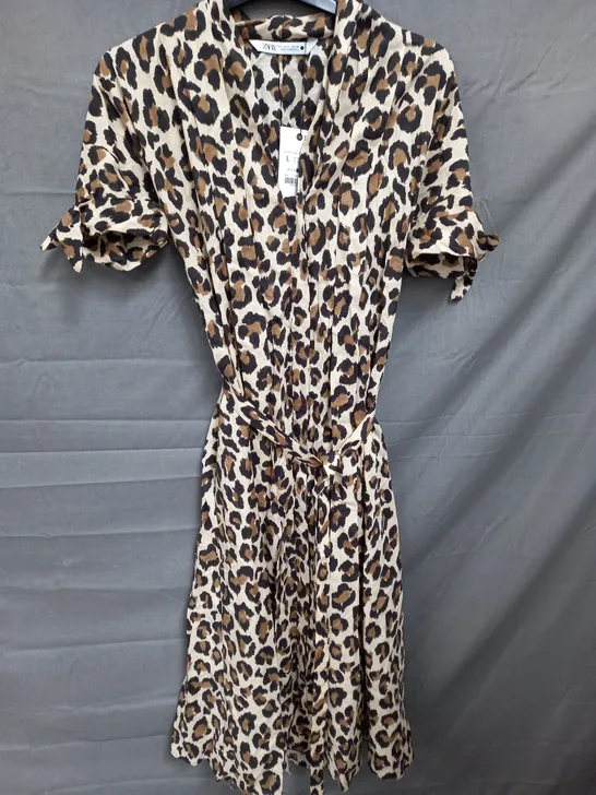 ZARA LADIES ANIMAL PRINT DRESS SIZE L