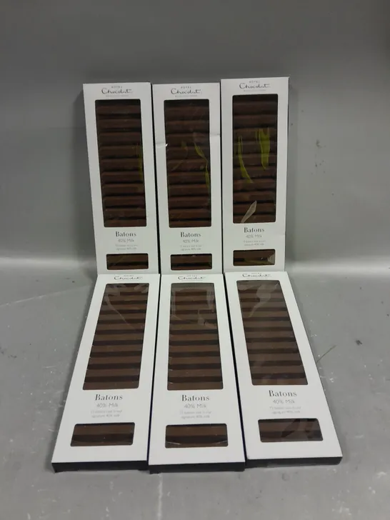 6 X SEALED HOTEL CHOCOLAT 40% MILK BATONS - 6 X 120G 