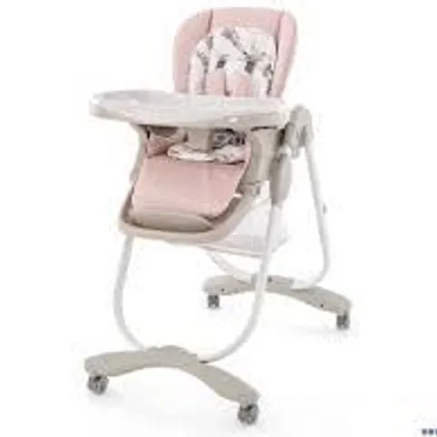 BOXED COSTWAY PINK MULTIFUNCTIONAL FOLDING BABY HIGHCHAIR