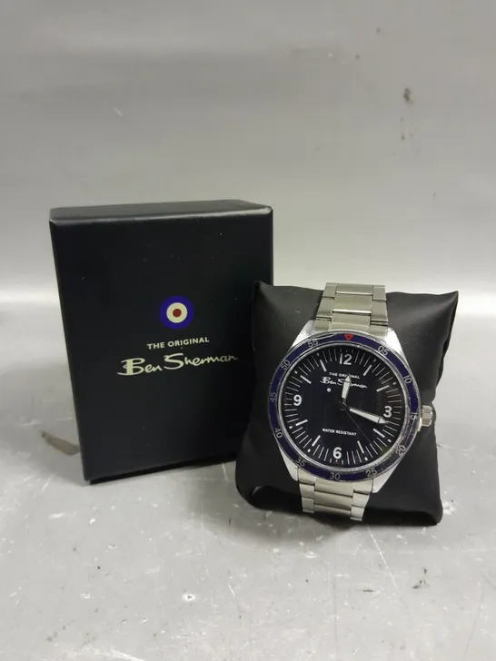 BOXED BEN SHERMAN THE ORIGINAL NAVY DIAL WATCH 