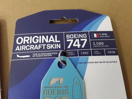 LOT OF 5 BOEING 747 AIRCRAFT SKIN COLLECTABLE KEYRINGS