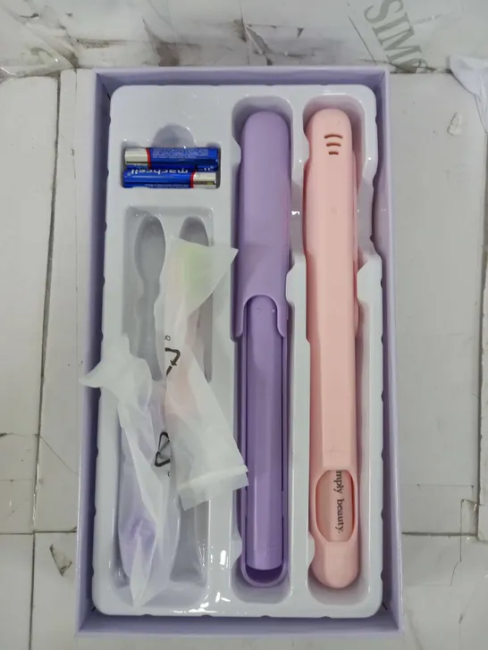 SIMPLY BEAUTY SIMPLY SMILE SONIC TOOTHBRUSH DUO WITH 4 BRUSH HEADS