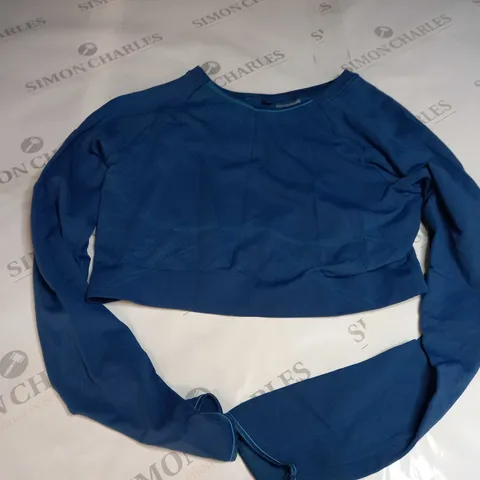 GYMRSHARK TIGHT WORKOUT CROPTOP IN BLUE - MEDIUM