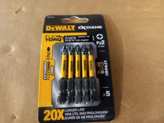 LOT OF  5 5-PACKS  OF DEWALT EXTREME PZ2 57MM DRILL BITS