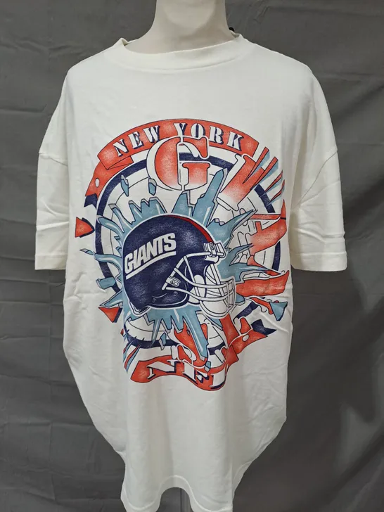 ABERCROMBIE & FITCH NFL NEW YORK GIANTS T-SHIRT IN CREAM SIZE LARGE