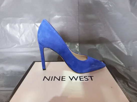 BOXED NINE WEST TATIANA BLUE SUEDE SHOES SIZE 3