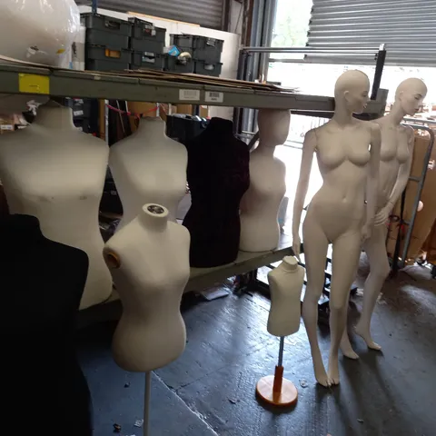 LOT OF ASSORTED MANNEQUINS AND AND CLOTHES DISPLAY FITTINGS / COLLECTION ONLY