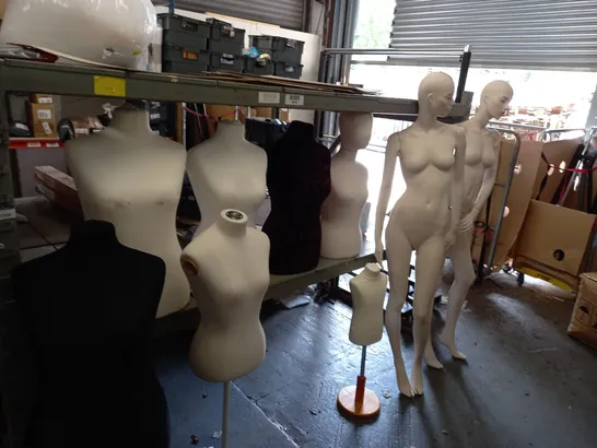 LOT OF ASSORTED MANNEQUINS AND AND CLOTHES DISPLAY FITTINGS / COLLECTION ONLY