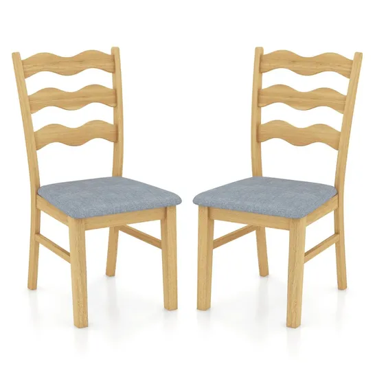 BOXED DINING CHAIR SET OF 2 WITH PADDED SEAT FOR DINING ROOM LIVING ROOM HOME