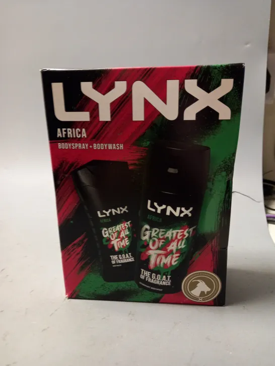 BOXED LYNX AFRICA BODYSPRAY AND BODY WASH