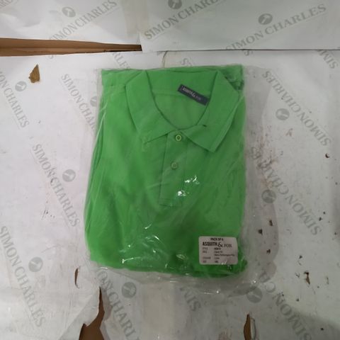 PACK OF 6 LIME ASQUITH AND FOX LIME POLO SHIRTS 3XL
