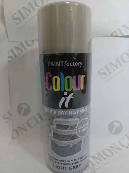 BOX OF 12 PAINT FACTORY COLOUR IT QUICK DRYING PAINT LIGHT GREY