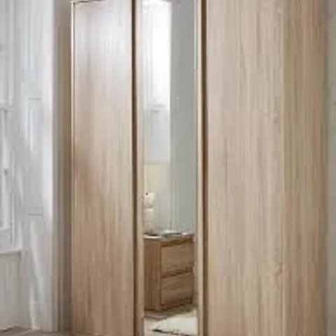 BOXED LESSON 3-DOOR WARDROBE - OAK (4 BOXES)