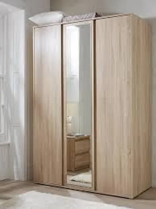 BOXED LESSON 3-DOOR WARDROBE - OAK (4 BOXES)