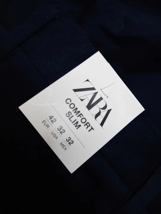 ZARA NAVY COMORT FIT TROUSERS - SIZE W32