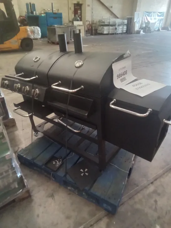 TOWER T978507 IGNITE MULTI XL GRILL BBQ WITH GAS/CHARCOAL/SMOKER/SIDE BURNER - BLACK