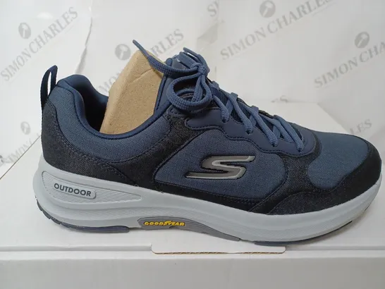 SKECHERS MEN'S GO WALK OUTDOOR WATER REPELLENT LACE UP TRAINERS - NAVY UK SIZE 8