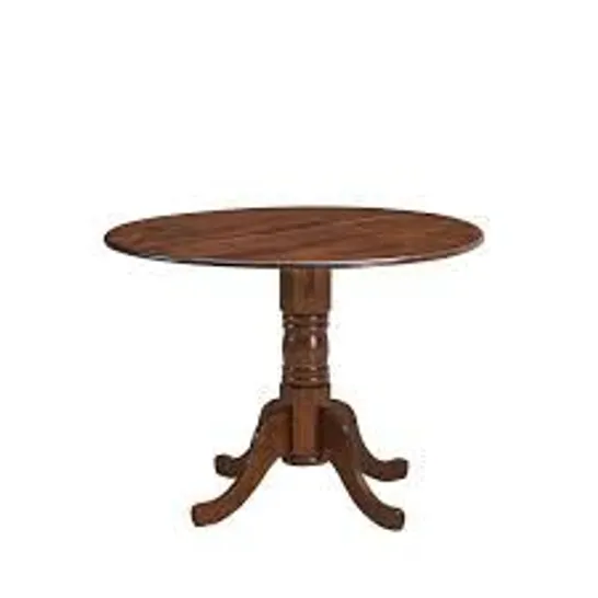 BOXED COSTWAY WOODEN DINING TABLE WITH ROUND TABLETOP AND CURVED TRESTLE LEGS - WALNUT