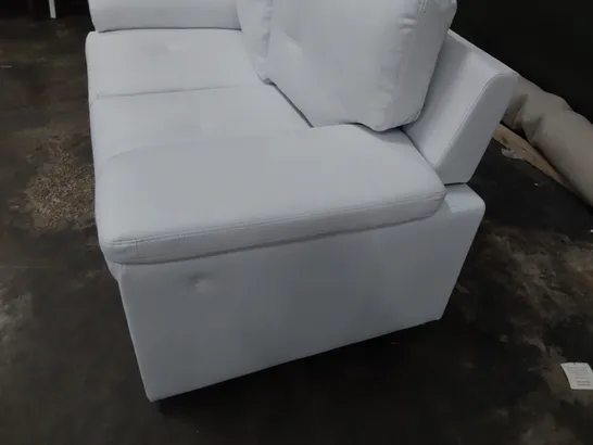 DESIGNER TWO SEATER SOFA WHITE LEATHER 