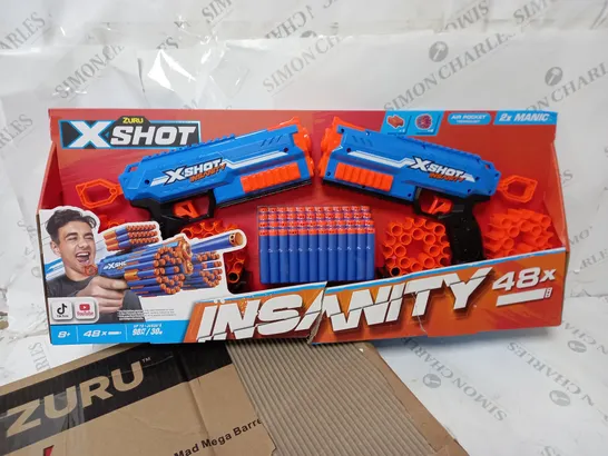 BOXED X SHOT INSANITY MAD MEGA BARREL  RRP £14.99