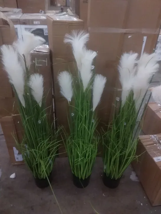 THREE BOXED LED PAMPASS GRASS ARTIFICIAL PLANTS