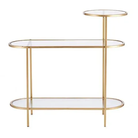 MY HOME STORIES FLUTED GLASS CONSOLE TABLE 