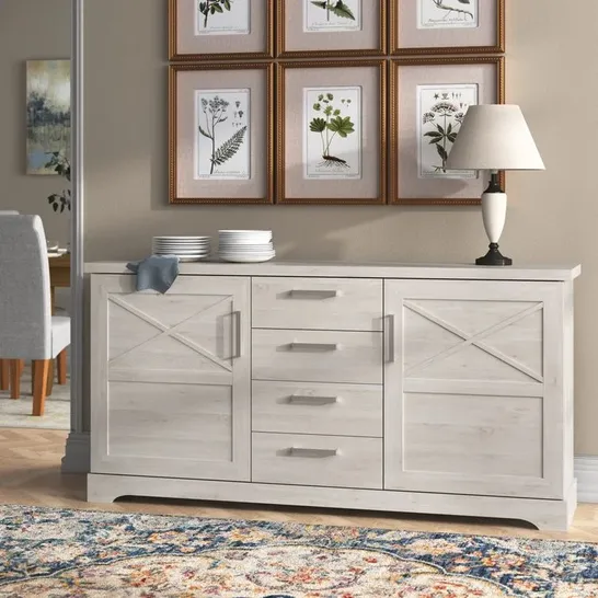 BOXED OTIS 182.9CM WIDE 4 DRAWER SIDEBOARD (3 BOXES)