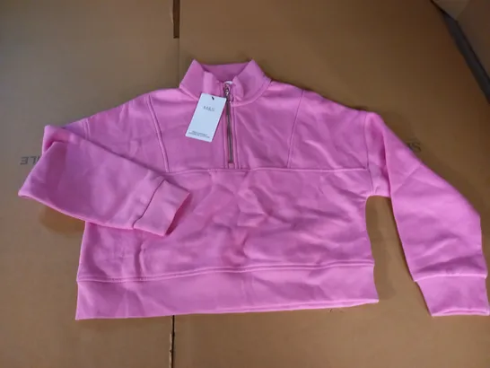 M&S PINK HALF ZIP KIDS JUMPE R- 9/10 YEARS