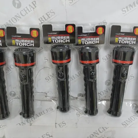 LOT OF 6 LLOYTRON BATTERY OPERATED LED RUBBER TORCHES
