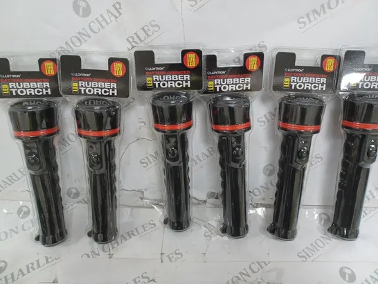 LOT OF 6 LLOYTRON BATTERY OPERATED LED RUBBER TORCHES