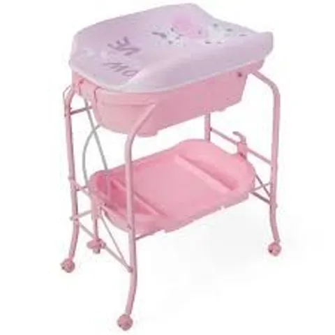 BOXED COSTWAY PINK 2 IN 1 BABY STATION WITH BATHTUB