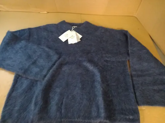 h&m mohair/wool blend navy jumper - eur m