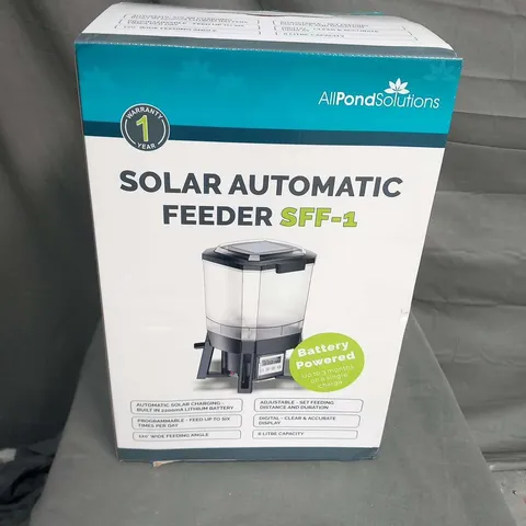 BOXED ALL POND SOLUTIONS SOLAR AUTOMATIC FEEDER SFF-1 