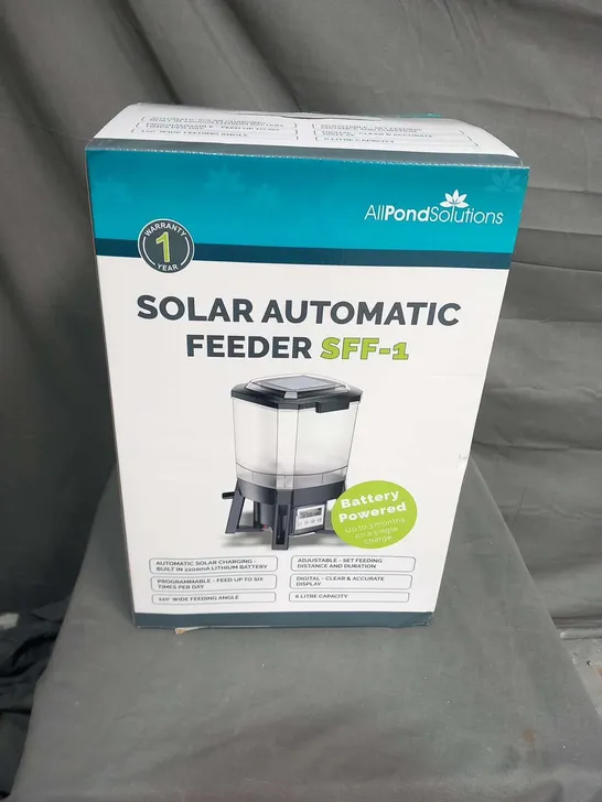 BOXED ALL POND SOLUTIONS SOLAR AUTOMATIC FEEDER SFF-1 