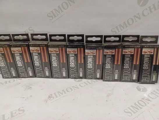 LOT TO CONTAIN 15 X MAYBELLINE NEW YORK TATTOO BROW PEEL OFF EYEBROW GEL TINT- LIGHT BROWN