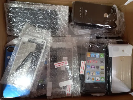 BOX OF APPROXIMATELY 50 ASSORTED PHONE CASES, COVERS, AND BACKS FOR VARIOUS MAKES AND MODELS