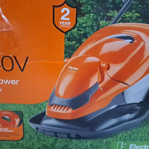 BOXED FLYMO EASI GLIDE 360V ELECTRIC HOVER COLLECT LAWNMOWER 