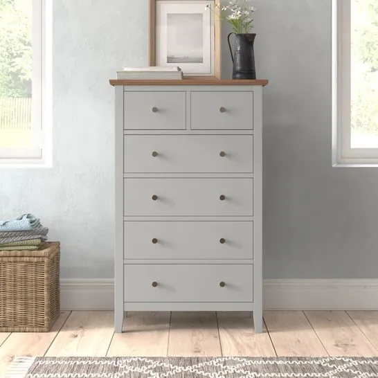 BOXED CIAN 6-DRAWER CHEST OF DRAWERS (1 BOX)