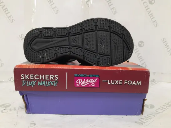 BOXED PAIR OF SKETCHERS LUXURY RETRO SANDALS IN BLACK SIZE 3