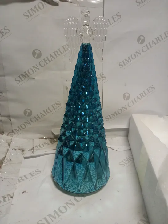 MR CHRISTMAS SPECIALTY MERCURY GLASS LIGHT UP COLOUR MORPH STANDING DECOR, BLUE ANGEL