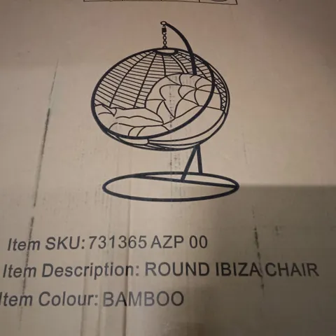 BOXED ROUND IBIZA CHAIR IN BAMBOO - 1 BOX