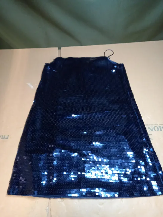 H&M BLUE SEQUINED SHORT LENGTH DRESS - S