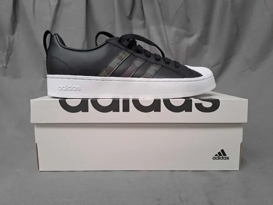 BOXED PAIR OF ADIDAS STREETCHECK SHOES IN BLACK/CAMO UK SIZE 8